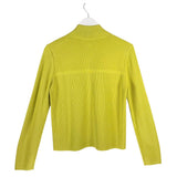 ST JOHN LONG SLEEVE ZIP DESIGNER CARDIGAN YELLOW MEDIUM