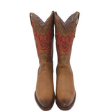 ROCK'EM WESTERN EMBROIDERED BOOTS BROWN RED 10