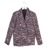 ELIE TAHARI NWT$425 BOUCLE TWEED DESIGNER BLAZER MAROON CREAM 8