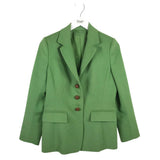 ALGO 100% CASHMERE BUTTON DESIGNER BLAZER GREEN SMALL