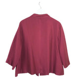 EILEEN FISHER RET$398 SILK 3/4 SLEEVE DESIGNER BLAZER MAROON XLARGE