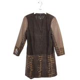 WORTH NEW YORK SUEDE LEATHER LONG SLEEVE DESIGNER JACKET BROWN SMALL