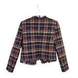 L'AGENCE RET $795 TWEED FRINGE DESIGNER BLAZER BLACK YELLOW 4