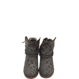 FREEBIRD ANKLE DISTRESSED BOOTIES BOOTS BROWN GRAY 5