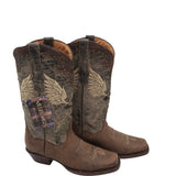 WILDFLOWER WESTERN EMBROIDERED BOOTS BROWN TAUPE 9