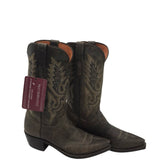 LUCCHESE AS IS WESTERN EMBROIDERED BOOTS BLACK WHITE 9