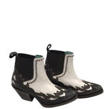 CORRAL WESTERN ANKLE BOOTS WHITE BLACK 7