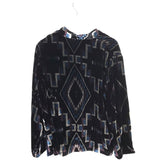 ETRO PRINT VELOUR DESIGNER BLAZER BLACK NAVY LARGE