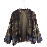 ETRO PRINT VELOUR DESIGNER BLAZER OLIVE BROWN LARGE
