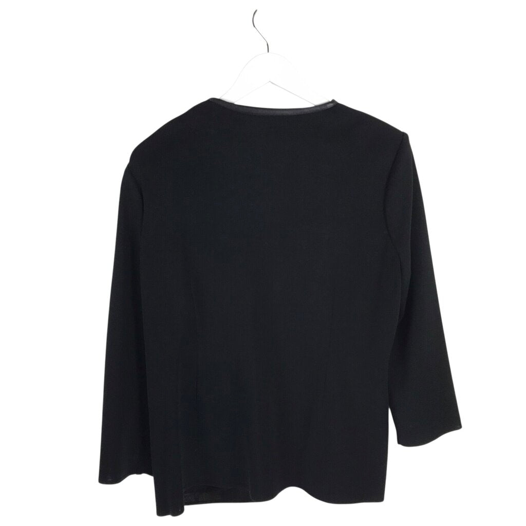 MING WANG 3/4 SLEEVE DESIGNER CARDIGAN BLACK LARGE