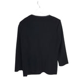 MING WANG 3/4 SLEEVE DESIGNER CARDIGAN BLACK LARGE