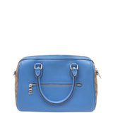 COACH LEATHER ZIP CROSSBODY HANDBAG BLUE TAUPE