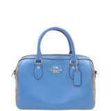 COACH LEATHER ZIP CROSSBODY HANDBAG BLUE TAUPE