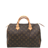 LOUIS VUITTON 2016 SPEEDY 30 MONO LUXE HANDBAG BROWN 11.5”x8”x7”