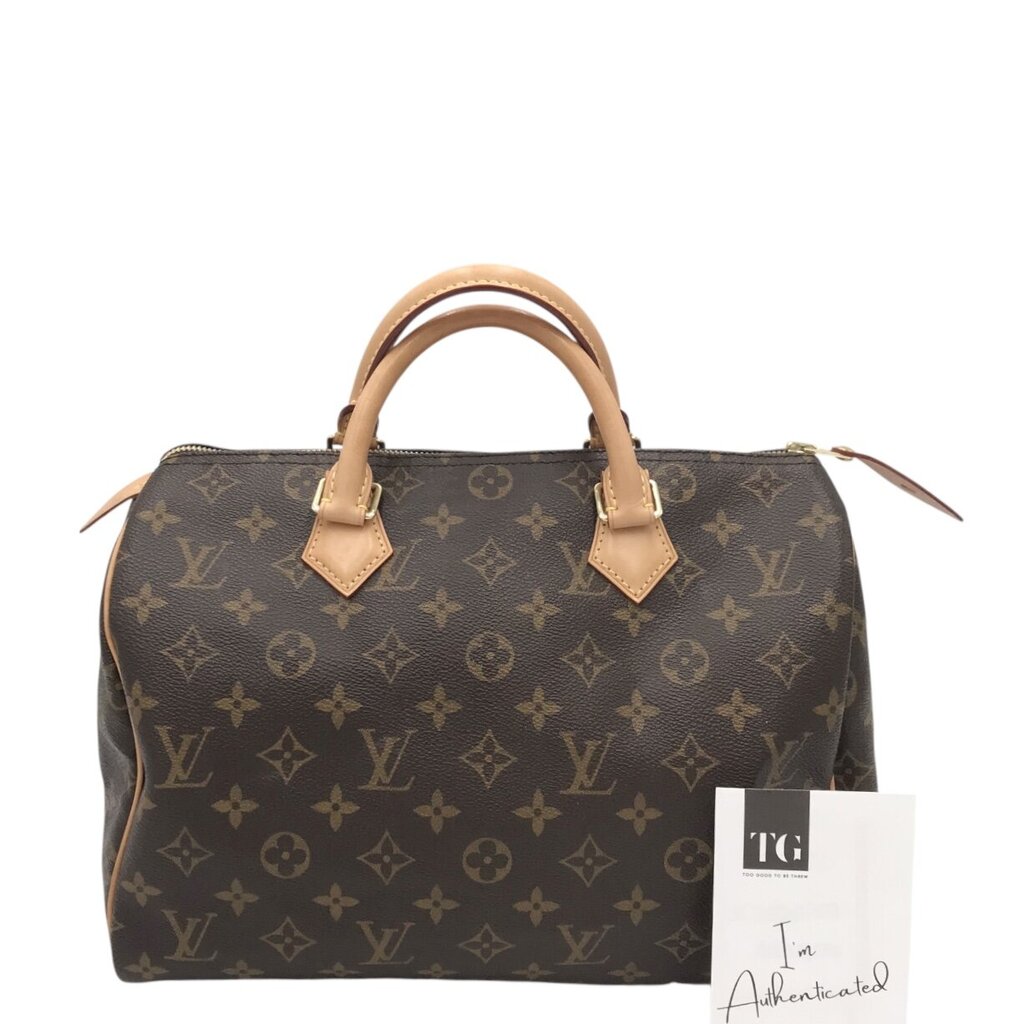 LOUIS VUITTON 2016 SPEEDY 30 MONO LUXE HANDBAG BROWN 11.5”x8”x7”