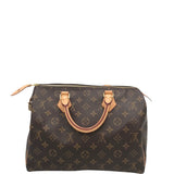 LOUIS VUITTON 2016 SPEEDY 30 MONO LUXE HANDBAG BROWN 11.5”x8”x7”