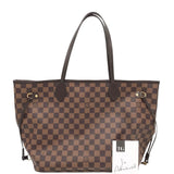 LOUIS VUITTON 2016 NEVERFULL MM DAMIER EBENE LUXE HANDBAG BROWN 17”x12”x6”