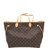 LOUIS VUITTON 2014 NEVERFULL GM MONO LUXE HANDBAG BROWN 22”x11”x8”