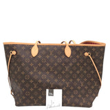 LOUIS VUITTON 2014 NEVERFULL GM MONO LUXE HANDBAG BROWN 22”x11”x8”