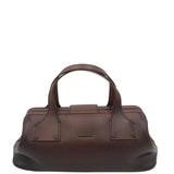 GUCCI VINTAGE LEATHER DOCTOR'S BAG LUXE HANDBAG BROWN 14”x4.5”x5”