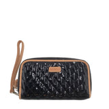 CONSUELA QUILTED WRISTLET WALLET BLACK BROWN