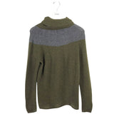 ETRO NWT CASHMERE COWL NECK DESIGNER SWEATER OLIVE GREY 46