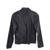EILEEN FISHER COATED ZIP MOTO DESIGNER JACKET BLACK SMALL