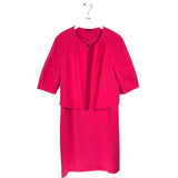 AKRIS PUNTO 2PC WOOL JACKET/DRESS DESIGNER OUTFIT PINK 12