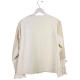 KOBI HALPERIN RET$558 ZIP FRONT DESIGNER BLAZER CREAM MEDIUM