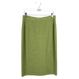 ST JOHN COLLECTION KNIT PENCIL MIDI DESIGNER SKIRT GREEN 8