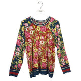 JOHNNY WAS LONG SLEEVE DESIGNER TOP BLUE PINK XLARGE