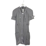 FENDI KNIT SHORT SLEEVE BELTED LUXE DRESS GREY 42