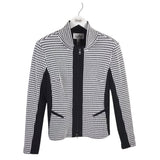 JOSEPH RIBKOFF NWT$279 ZIP FRONT DESIGNER JACKET BLACK WHITE 8