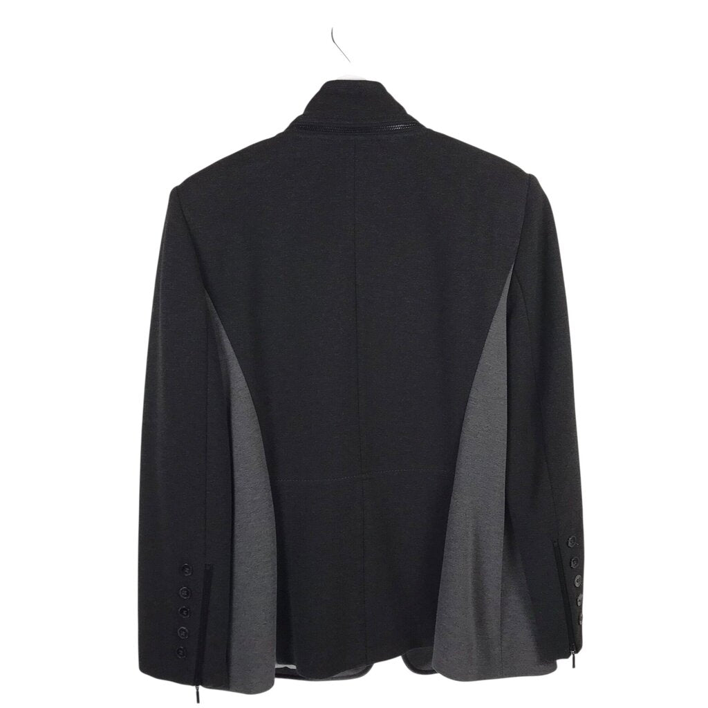ESCADA KNIT ZIP COLLAR DESIGNER BLAZER GREY 44