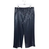 CINQ A SEPT RET$325 FAUX LEATHER DESIGNER PANT NAVY 14