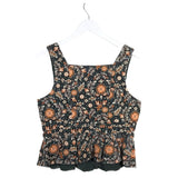 ULLA JOHNSON EMBROIDERED VELVET DESIGNER TOP OLIVE PEACH 10