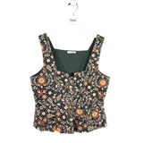 ULLA JOHNSON EMBROIDERED VELVET DESIGNER TOP OLIVE PEACH 10