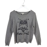 JOIE "NIGHT OWL" LONG SLEEVE DESIGNER SWEATER GREY SMALL