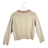 RAILS RET$268 FLORAL LONG SLEEVE DESIGNER CARDIGAN TAN RED MEDIUM
