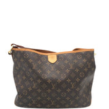 LOUIS VUITTON 2011 DELIGHTFUL HOBO MONOGRAM LUXE HANDBAG BROWN 14”x10”x5.5”