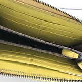 BOTTEGA VENETA INTRECCIATO LEATHER ZIP-AROUND LUXE WALLET YELLOW/BROWN