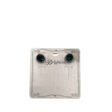 BRIGHTON NWT$32 STUD IRIS EMERALD EARRINGS SILVERTONE GREEN
