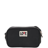 BRIGHTON NYLON CROSSBODY HANDBAG BLACK RED 8”x5”x3”