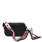 BRIGHTON NYLON CROSSBODY HANDBAG BLACK RED 8”x5”x3”