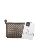 BOTTEGA VENETA INTRECCIATO LEATHER ZIP-AROUND LUXE WALLET BRONZE