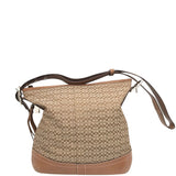 COACH MONGRAM CANVAS HOBO HANDBAG BROWN TAUPE 13”x11”x3”