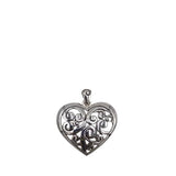 BRIGHTON SCROLL HEART PENDANT JEWELRY SILVERTONE