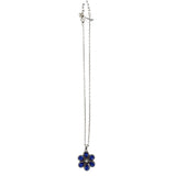BRIGHTON NWT$98 RHINESTONE PENDANT NECKLACE SILVERTONE BLUE