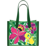 KATE SPADE RET$448 CANVAS LEATHER TOTE HANDBAG GREEN PINK 16”x12”x7”