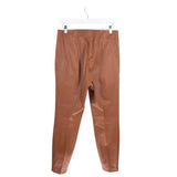 LAFAYETTE 148 PLEATHER LEGGING DESIGNER PANT BROWN MEDIUM